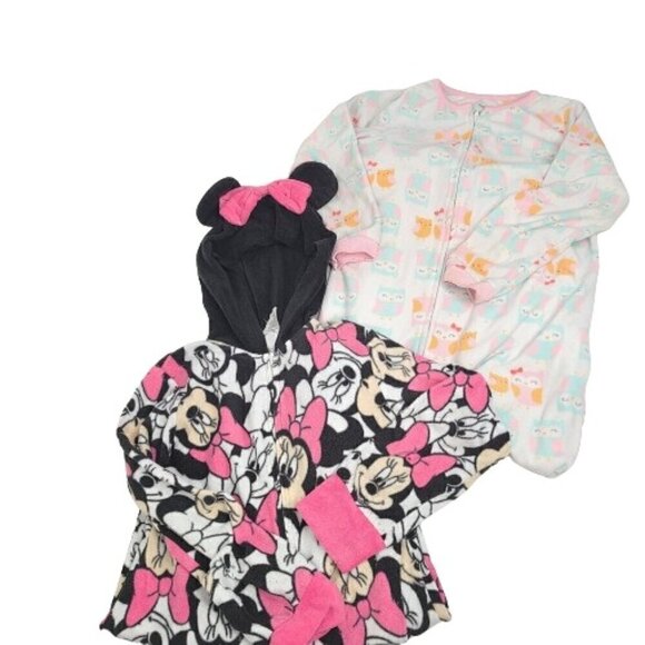 Girls Disney Minnie Mouse Carter's Owl Footsies Onesie Size 7 / 8 Pajama - Picture 1 of 6